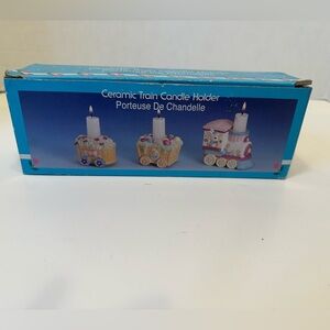 Vintage Ceramic Easter Train Candle Stick Holder